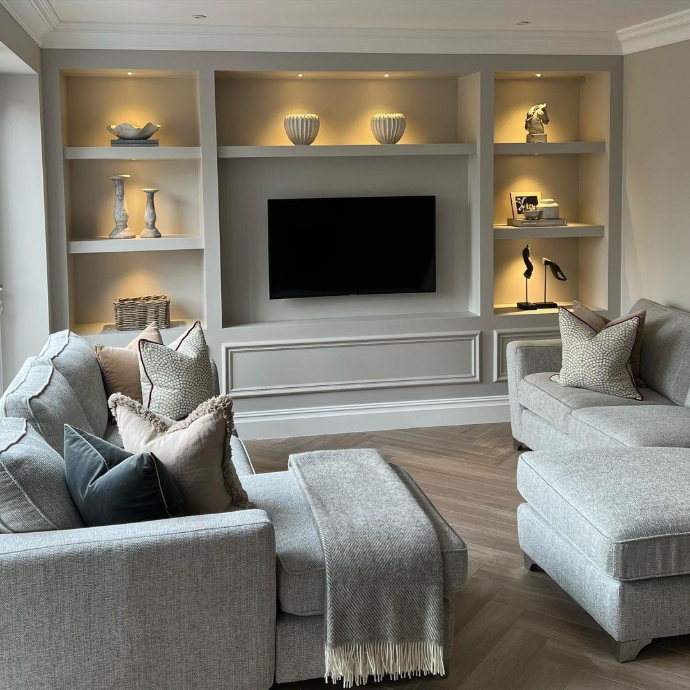 stone tile backdrop for living room